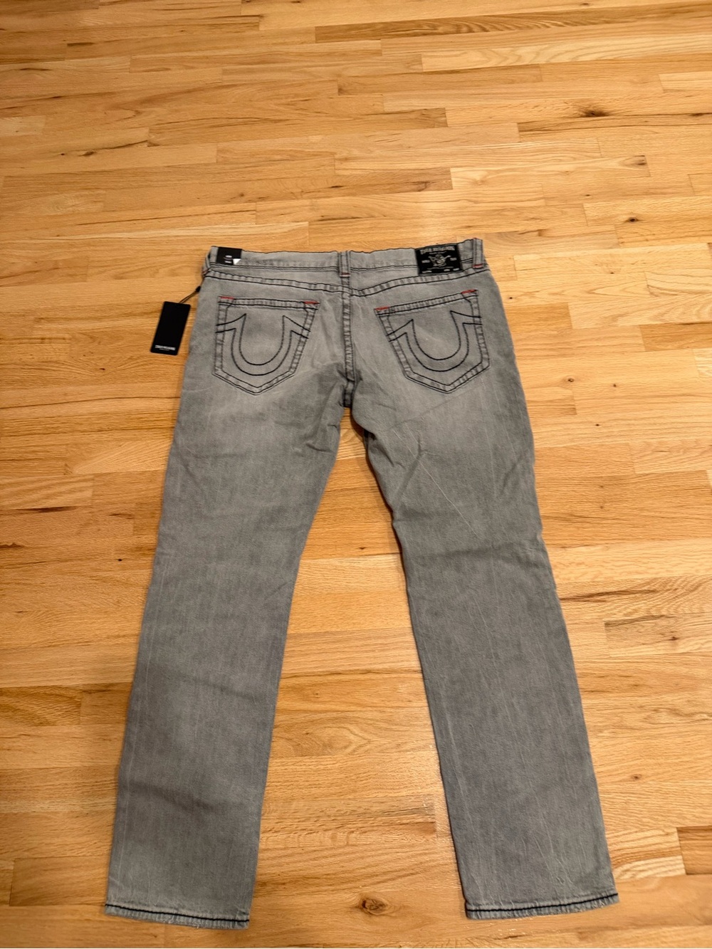 True Religion Men's Slim Straight Light Gray Jeans